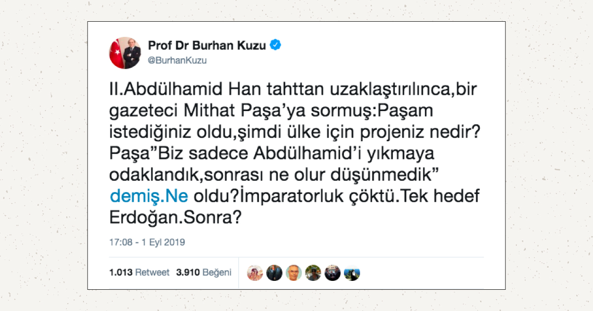 Mithat Paşa ile bir gazeteci arasında II. Abdülhamit hakkında geçen