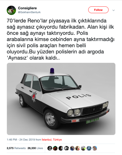 Aynas�z tabiri, Renault otomobillerden gelmiyor!